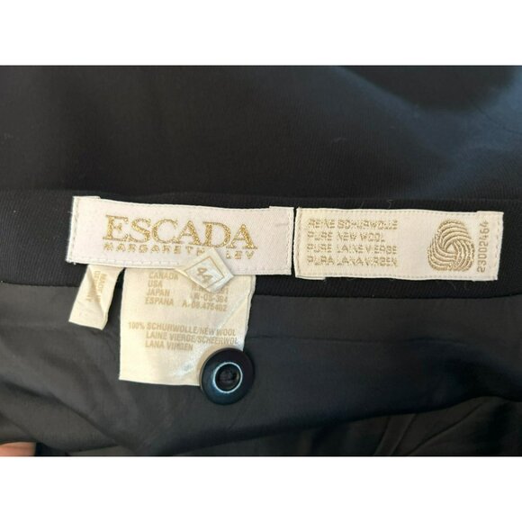 Escada Margaretha Ley Women's Black 100% Wool Pencil Skirt Size 44 Quiet Luxury - Picture 3 of 3